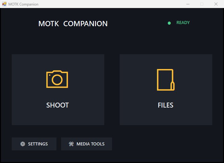 MOTK Companion Control Center with Shoot and Files